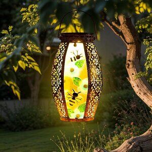 NEW Bee Solar Lanterns Outdoor Waterproof 13.8" Large Solar Hanging Lanterns